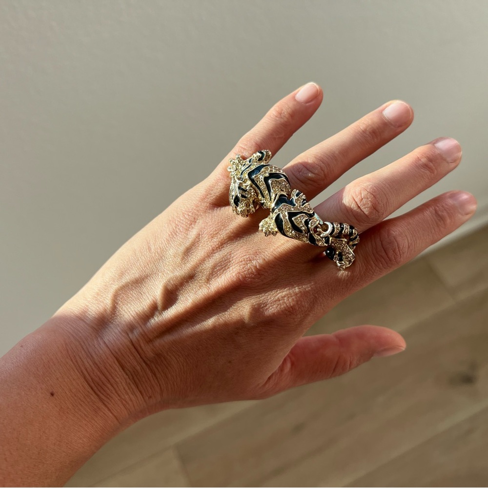Rare Roberto Cavalli Panther Double Ring